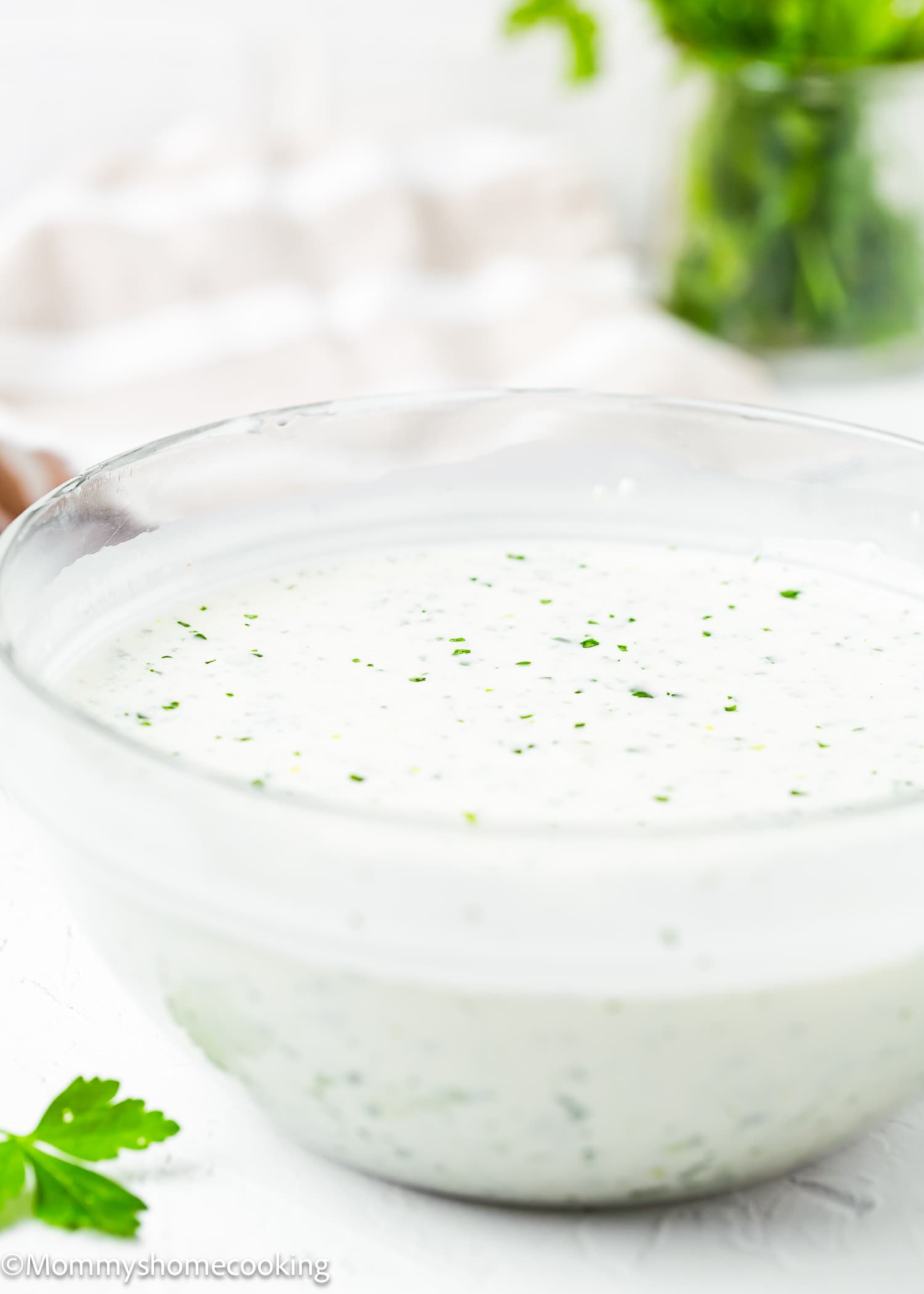 Venezuelan Garlic Sauce (Salsa de Ajo Venezolana) in a glass bowl.