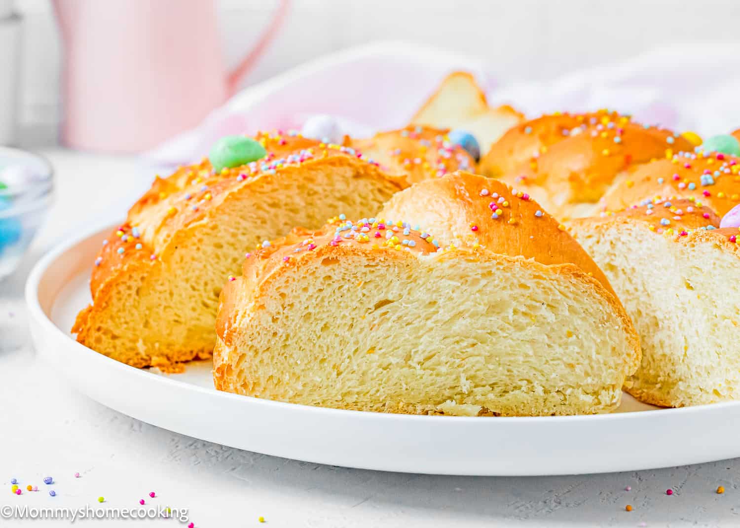 sliced Easter Sweet Bread on a plate.