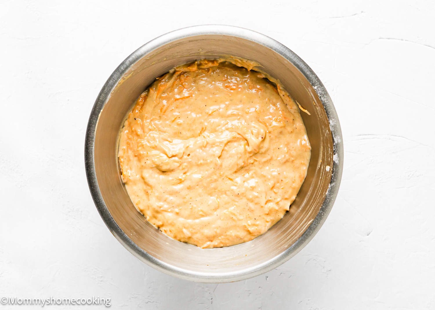 Easy Carrot Cake Snack Cake (No Eggs – No Dairy) batter in a bowl.