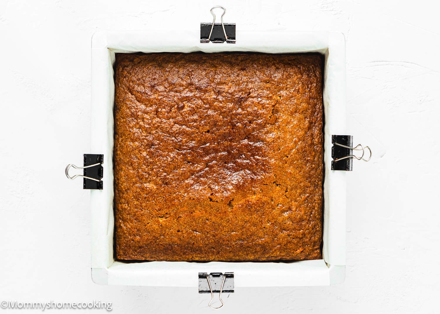 a bake small Easy Carrot Cake Cake in a baking pan.