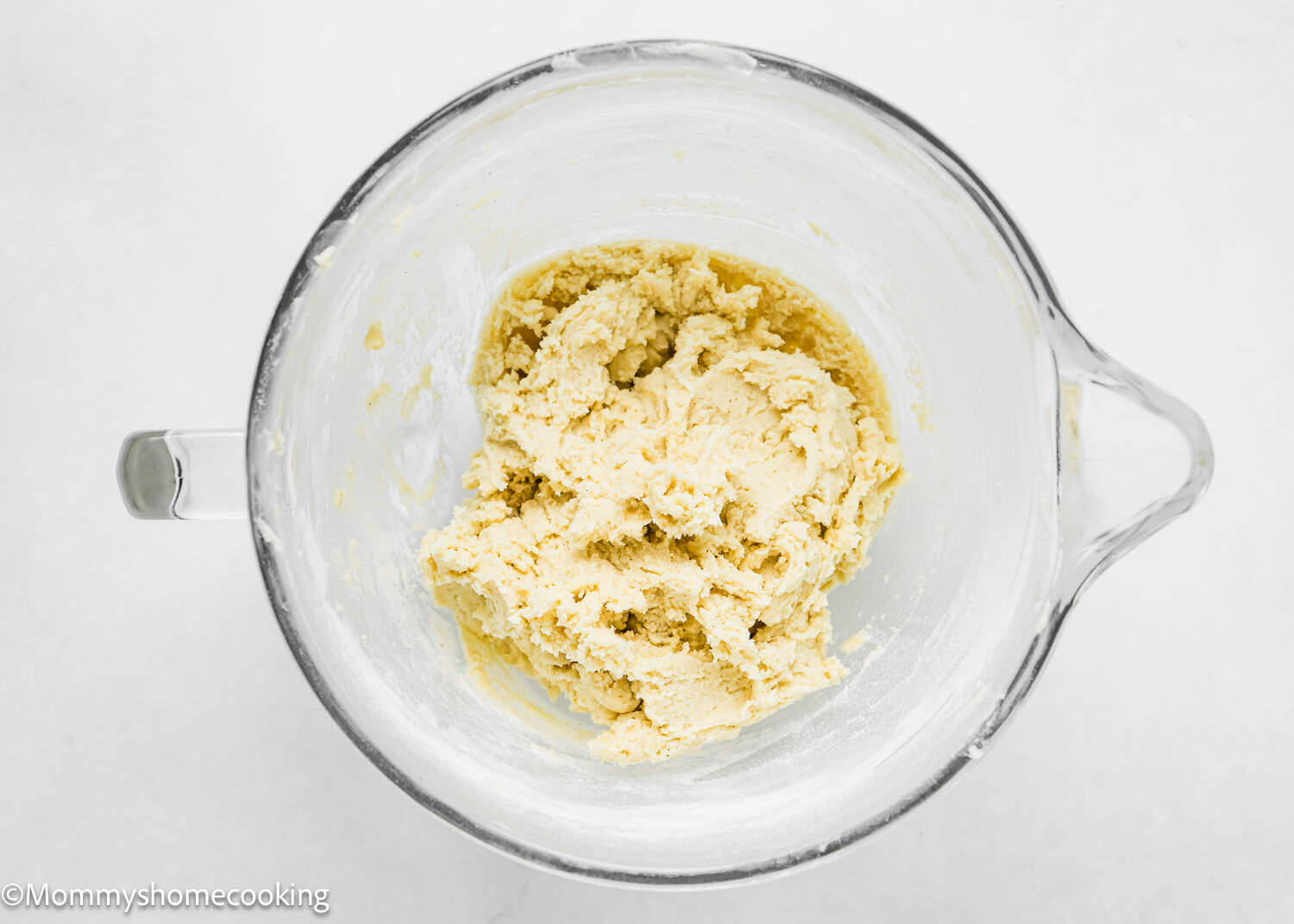 Eggless Sugar Cookie dough in a stand mixer bowl.