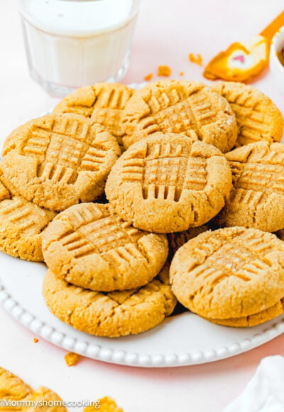 Eggless Peanut Butter Cookies on a plate.