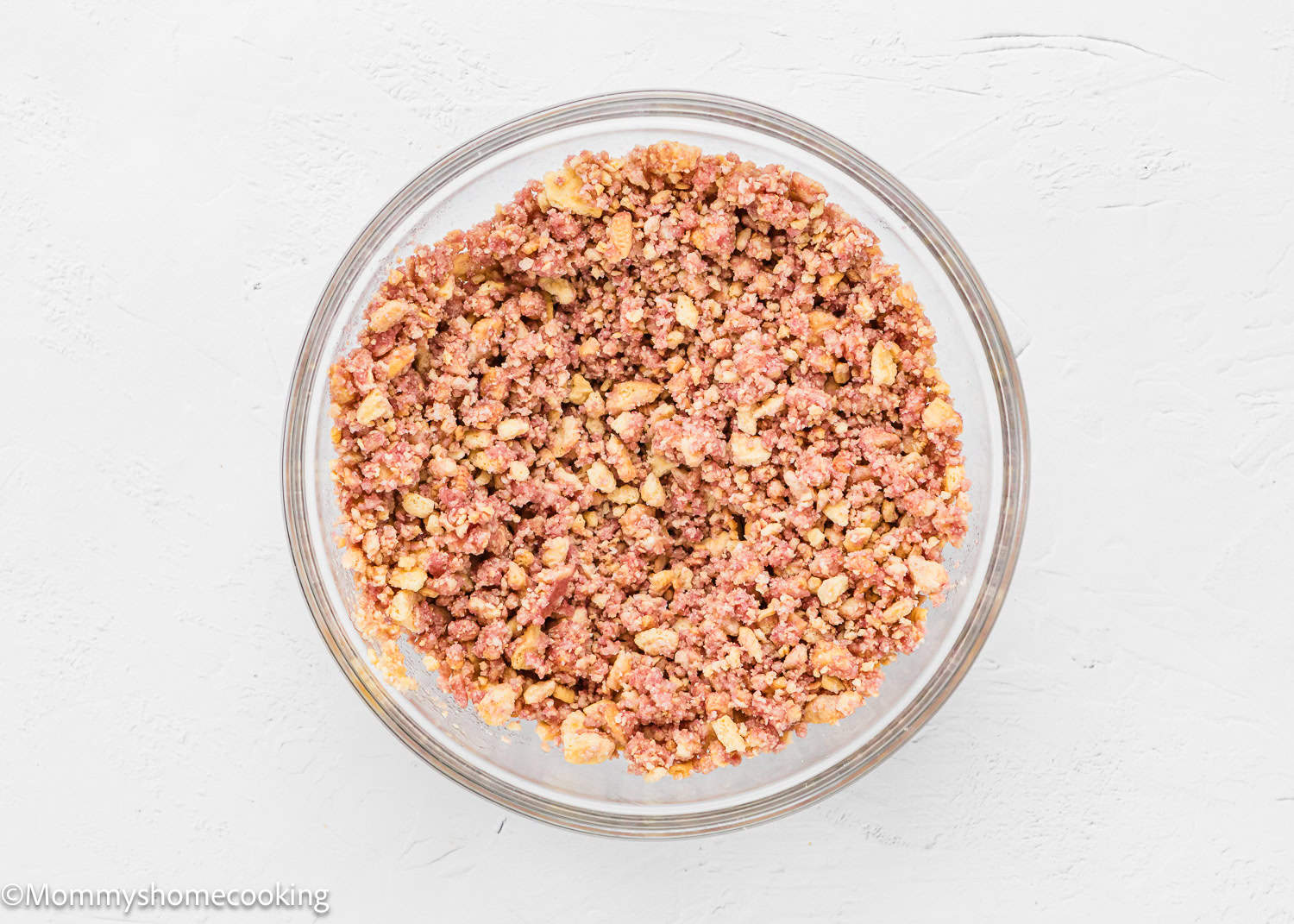 home Strawberry Crunch dessert topping in bowl.