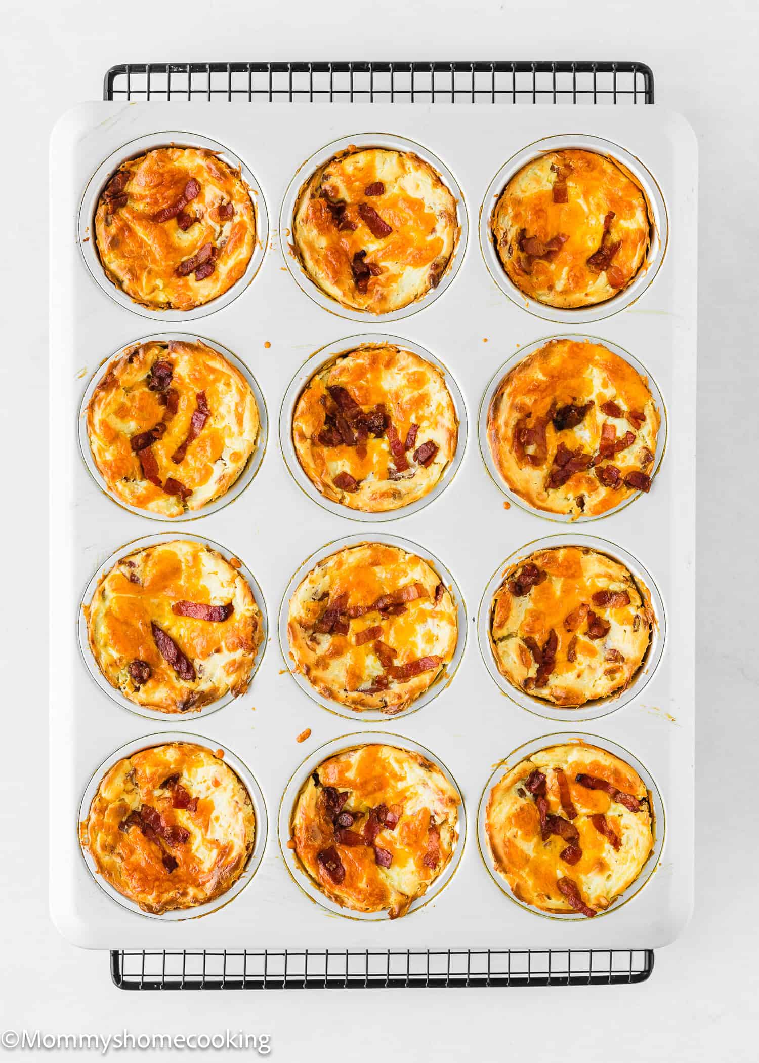 baked Breakfast Egg Muffins Without Eggs in a muffin pan.