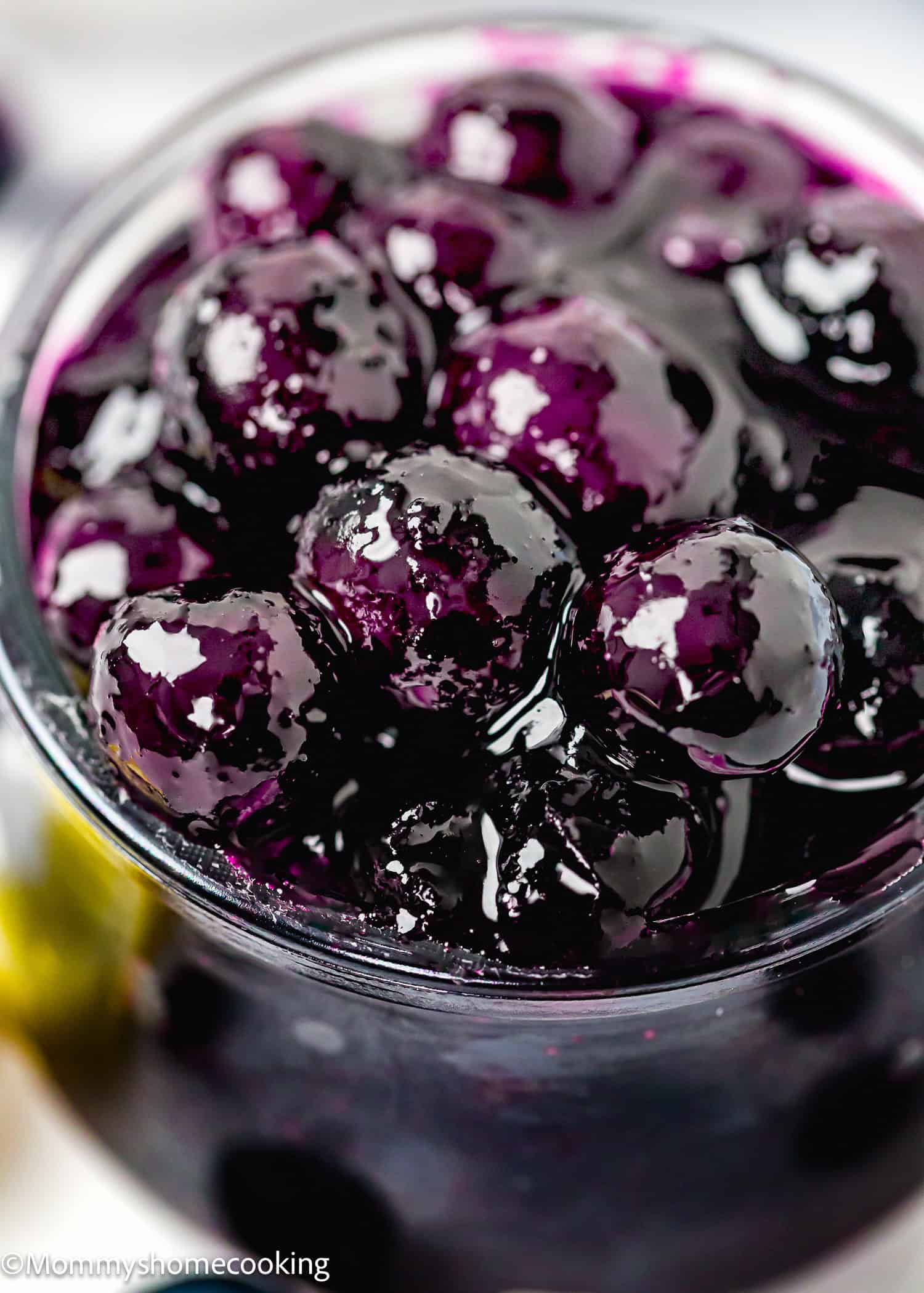 easy Blueberry syrup Topping in jar.