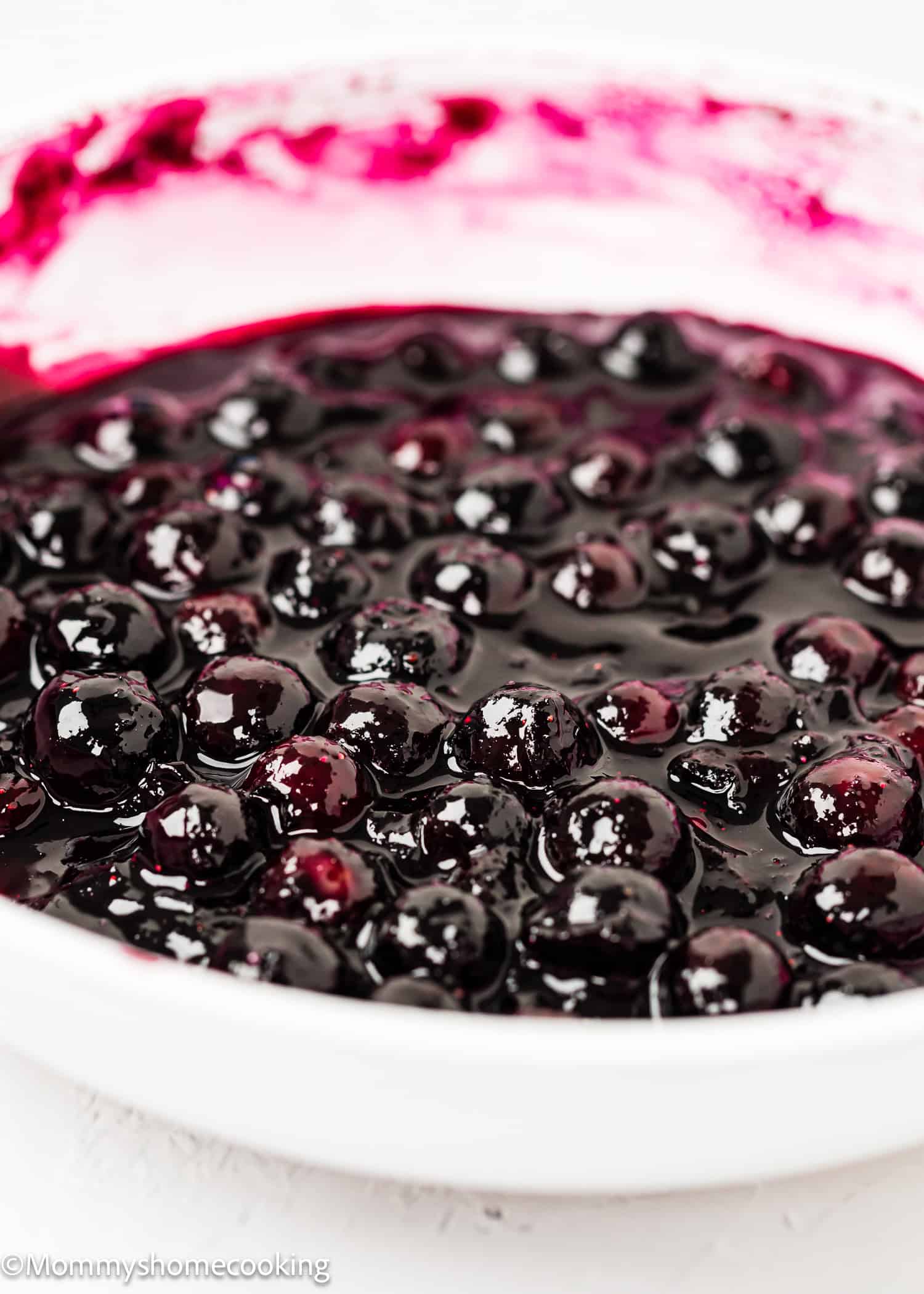 easy Blueberry syrup Topping in a skillet.