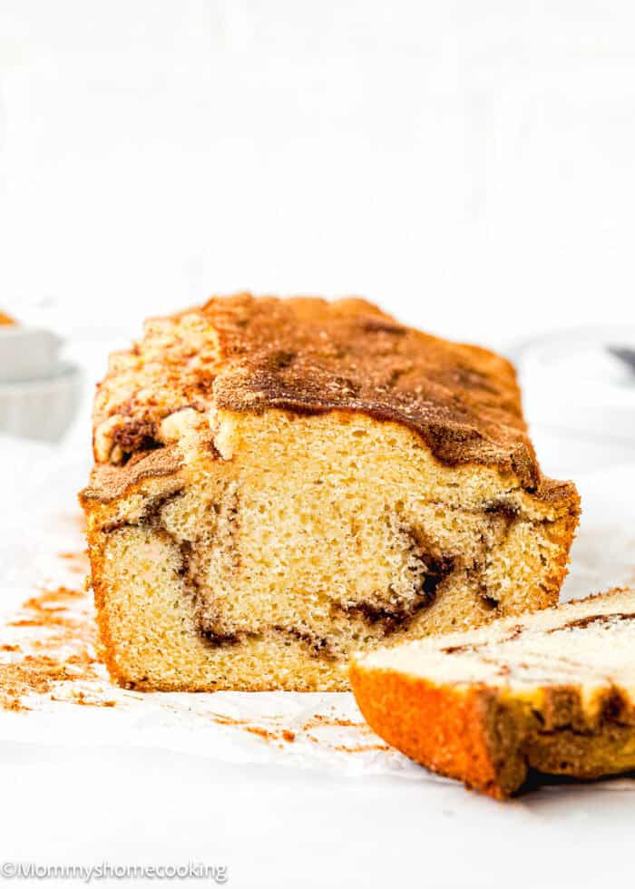 Easy Cinnamon Swirl Quick Bread (no eggs - no dairy) - Mommy's Home Cooking