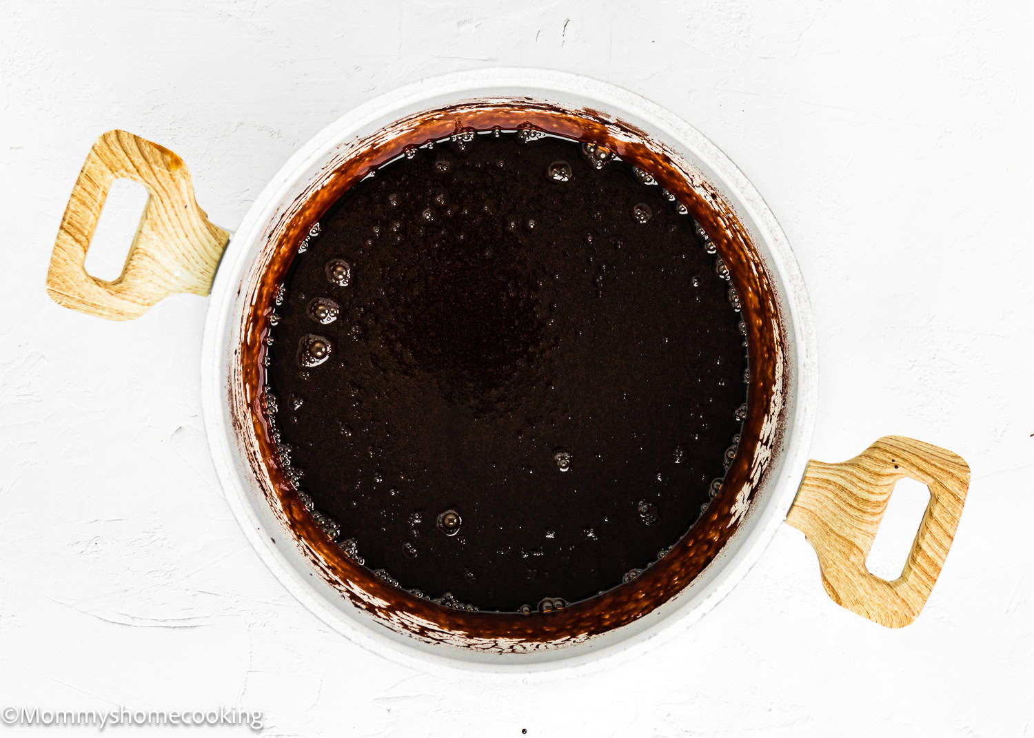 homemade Chocolate Hot Fudge Sauce in a pot.