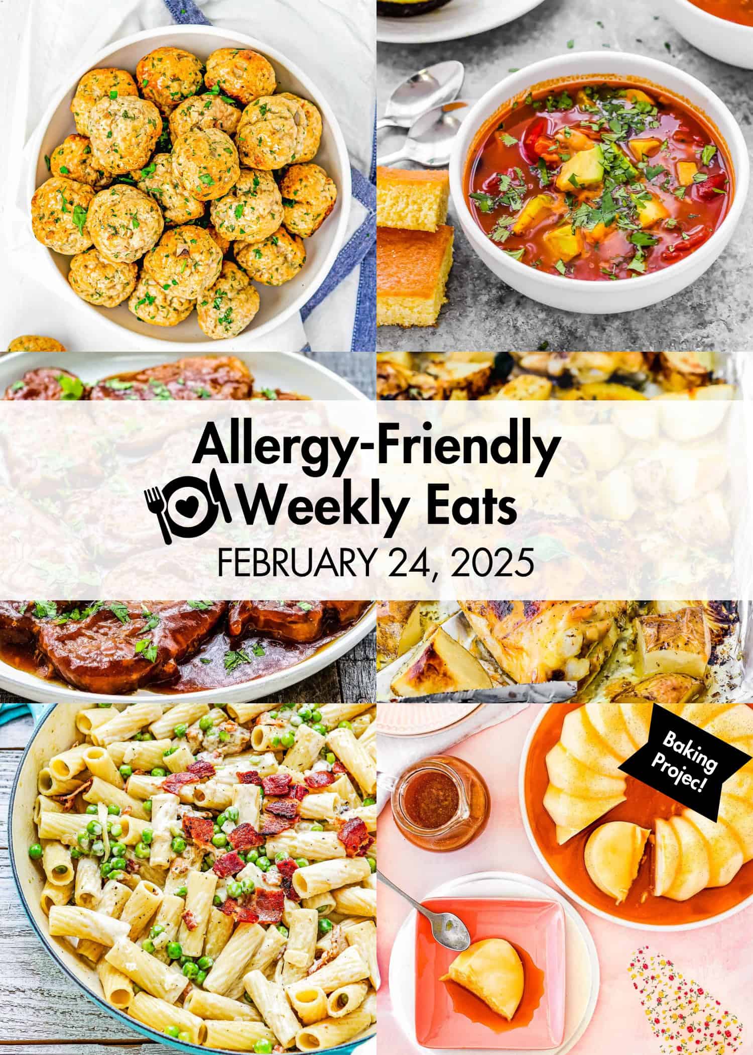 Allergy-Friendly Weekly Eats February 24, 2025 photo collage.