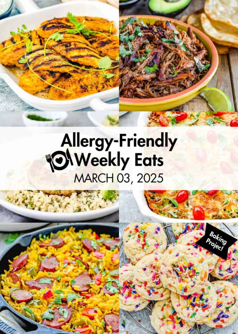 Allergy-Friendly Weekly Eats March 3, 2025 photo collage.