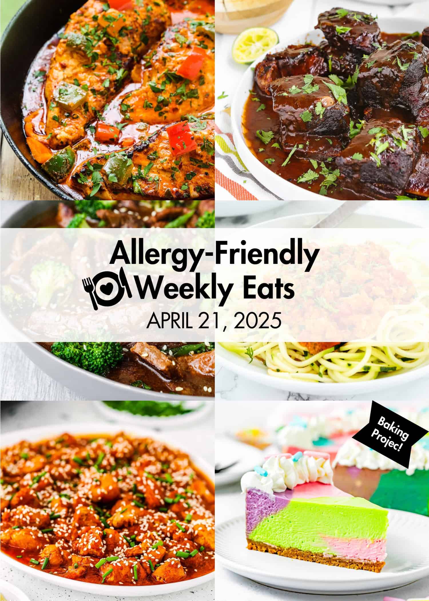 Allergy-Friendly Weekly Eats April 21, 2025 Photo Collage