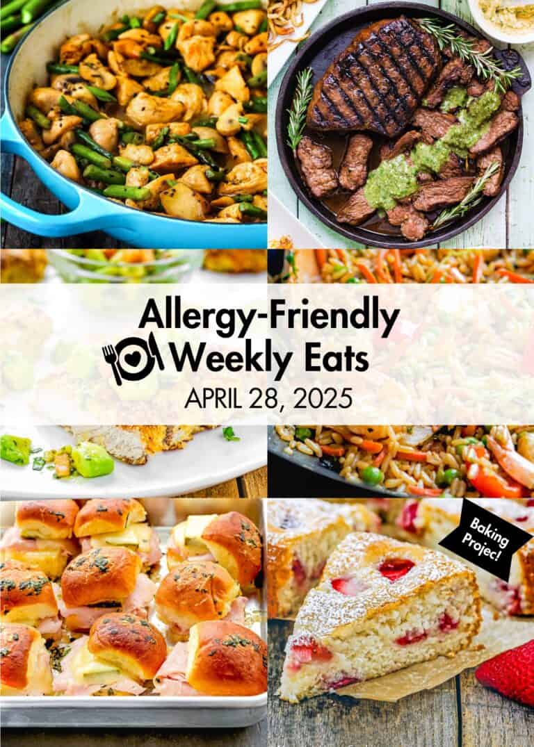 Allergy-Friendly Weekly Eats April 28, 2025 photo collage.