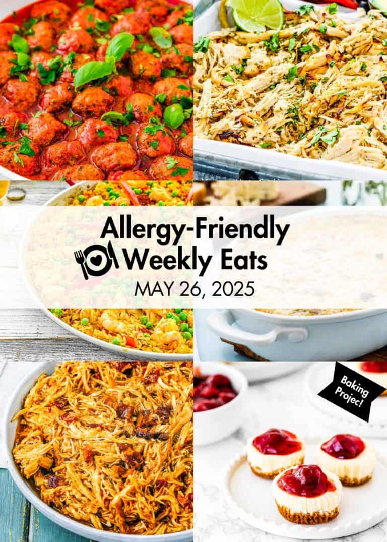 Allergy-Friendly Weekly Eats May 26, 2025 Photo Collage.