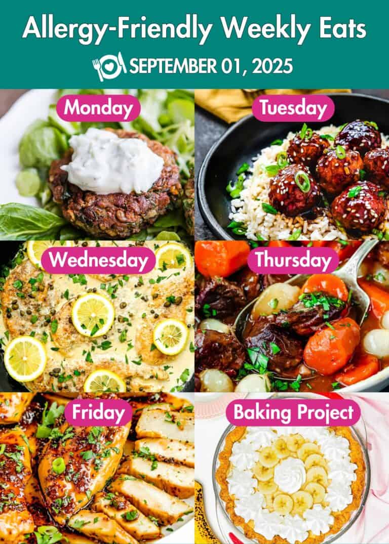 Allergy-Friendly Weekly Eats September 01, 2025 Meal Plan hero photo.
