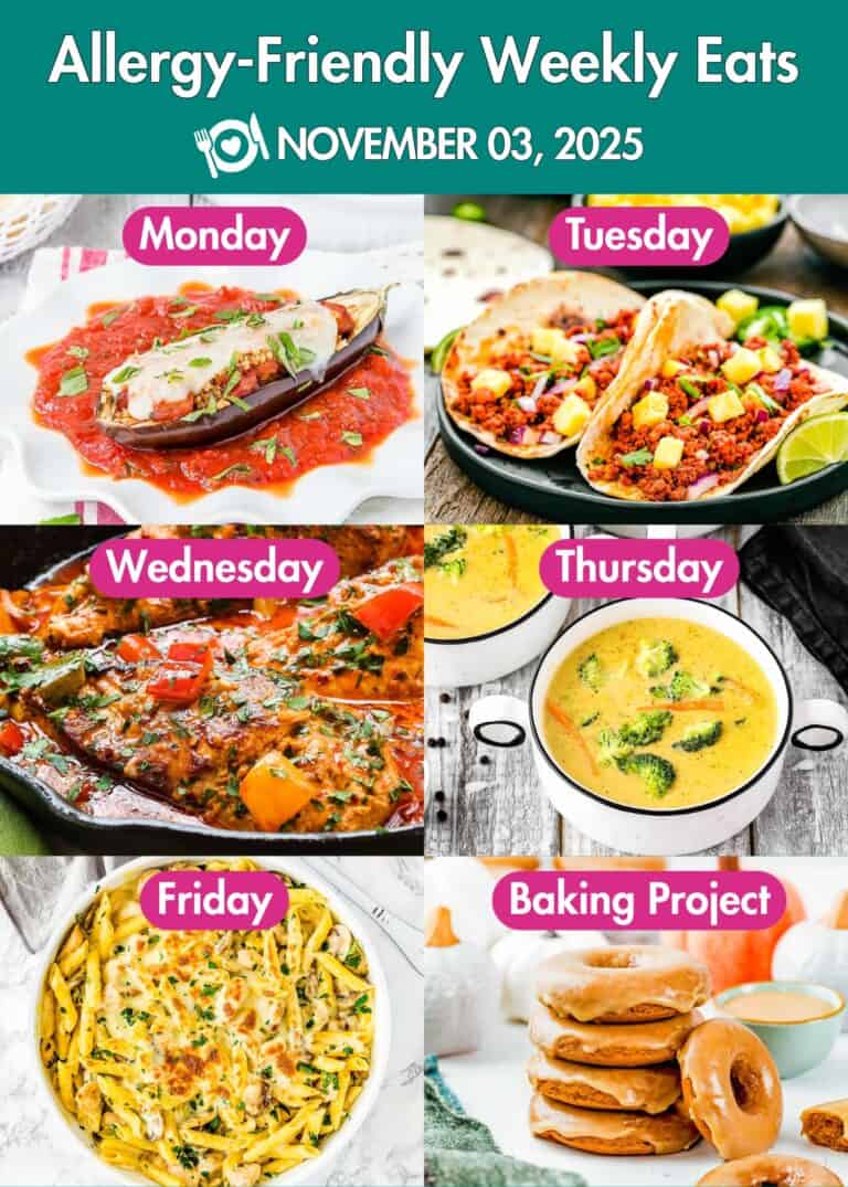 Allergy-Friendly Weekly Eats November 03, 2025 Photo Collage