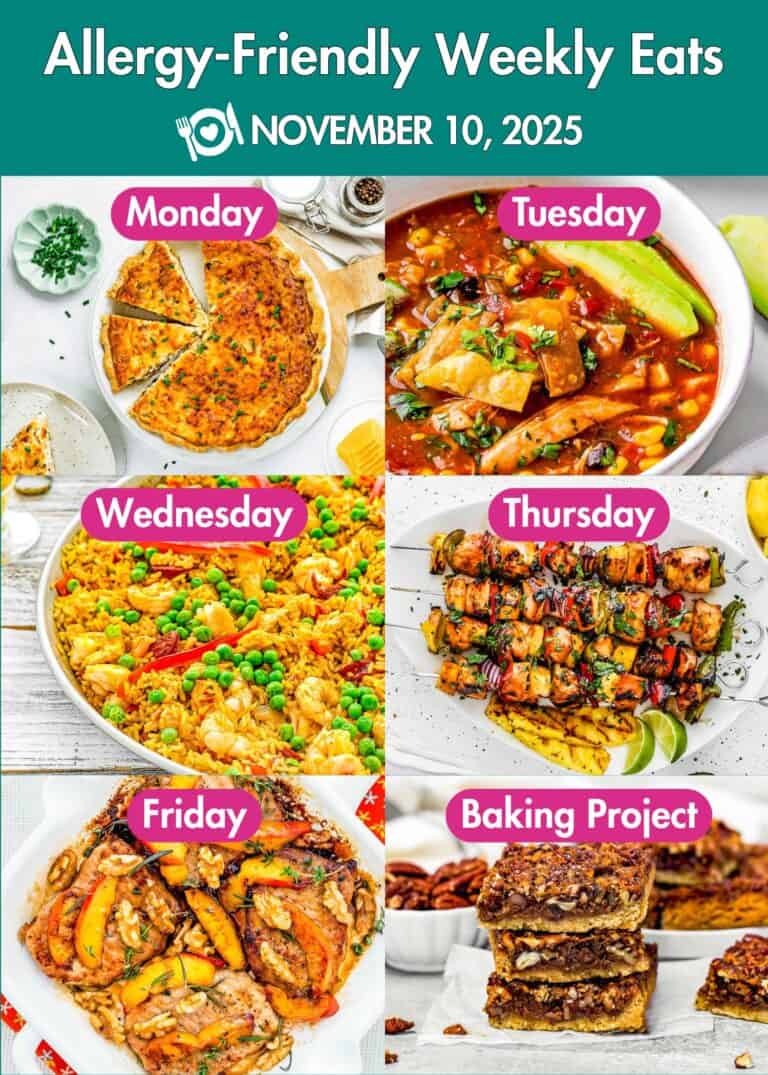 Allergy-Friendly Weekly Eats November 10, 2025 Photo Collage
