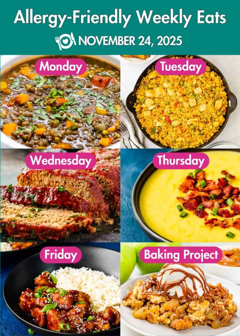 Allergy-Friendly Weekly Eats November 24, 2025 Photo Collage